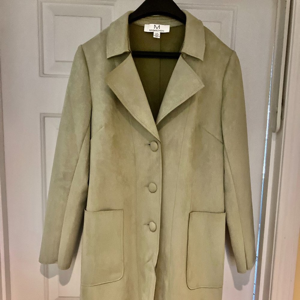 light green suede faux jacket